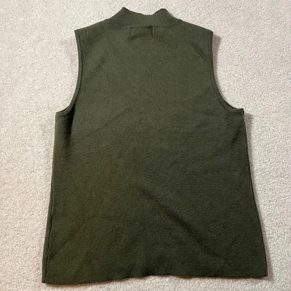 Rachel Rachel Roy Mock Neck Sweater Womens Medium Olive‎ Green Sleeveless Shell